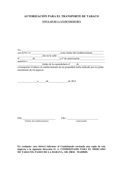 autorizaci&oacute;n transporte tabaco