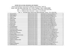 November 3, 2015 - Centre for Cultural Resources and Training