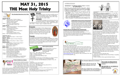 MAY 31, 2015 THE Most Holy Trinity