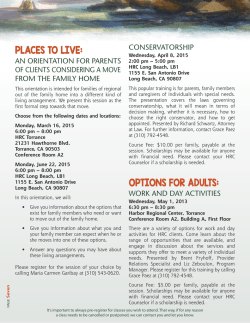 PLACES TO LIVE: OPTIONS FOR ADULTS: