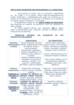 DIETA POBRE EN FRUCTOSA