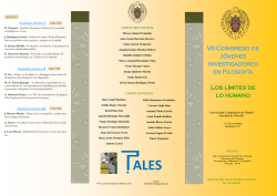 VII Congreso de J&oacute;venes Investigadores en Filosof&iacute;a Los l&iacute;mites de