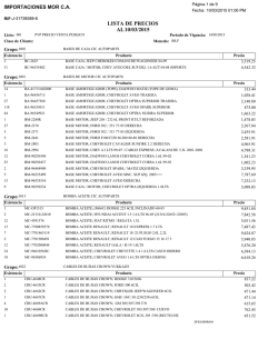 LISTA DE PRECIOS AL10/03/2015