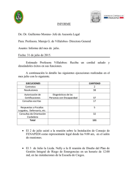 INFORME De: Dr. Guillermo Moreno- Jefe de Asesor&iacute;a Legal