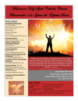 Nov 29 , 2015 bulletin - Holy Spirit Catholic Church