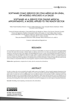 SOFTWARE COMO SERVICIO DE CITAS M&Eacute;DICAS EN L&Iacute;NEA, UN