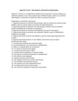 ageLOC Youth - Resultados y Beneficios Reportados AgeLOC