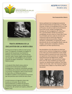 + Art&iacute;culo Trata Humana - Asociaci&oacute;n de Educadores en Salud de