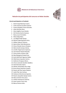 Relaci&oacute;n de participantes del concurso en Redes Sociales