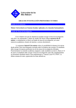 Listado de &aacute;reas de investigaci&oacute;n-profesores tutores