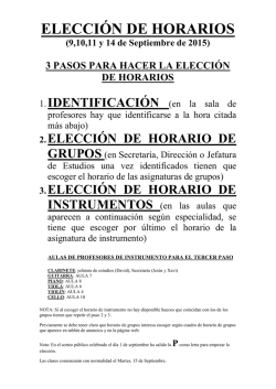 ELECCI&Oacute;N DE HORARIOS - Conservatorio de Ronda
