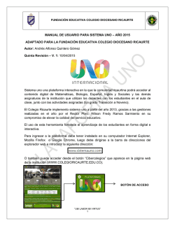 MANUAL DE USUARIO PARA SISTEMA UNO &ndash; A&Ntilde;O 2015