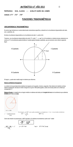 MATEM&Aacute;TICA 6&ordm; A&Ntilde;O 2012 -1- FUNCIONES TRIGONOM&Eacute;TRICAS
