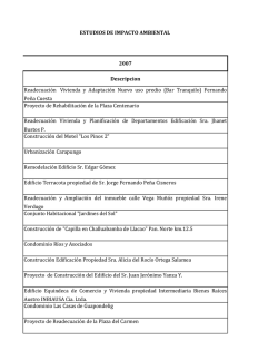 Listado de Estudios de Impacto Ambiental