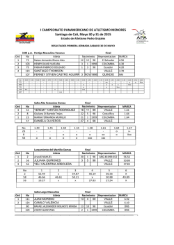 I CAMPEONATO PANAMERICANO DE ATLETISMO