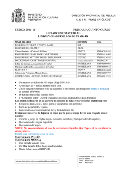 CURSO 2015-16 PRIMARIA QUINTO CURSO LISTADO DE