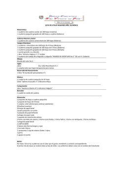 LISTA DE UTILES SEGUNDO A&Ntilde;O DE B&Aacute;SICA Matem&aacute;tica: 1