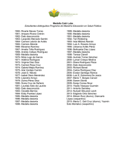 Medalla Cat&oacute; Lube Estudiantes distinguidos Programa de Maestr&iacute;a