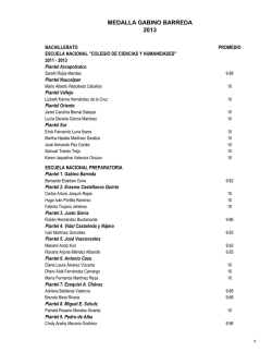 MEDALLA GABINO BARREDA 2013