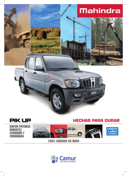 Descargue aqu&iacute; el cat&aacute;logo de Mahindra Pik Up Cabina Doble