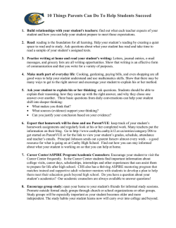 Ten Things Parents Can Do To Help Students Succeed