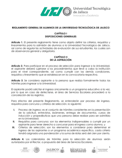 REGLAMENTO GENERAL DE ALUMNOS DE LA