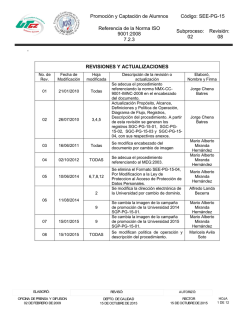 Promoci&oacute;n y Captaci&oacute;n de Alumnos C&oacute;digo: SEE-PG-15