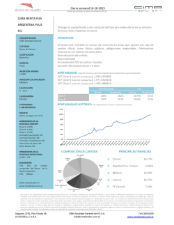 CIMA RENTA FIJA ARGENTINA PLUS FCI