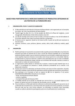 BASES PARA PARTICIPAR EN EL MERCADO BARROCO DE