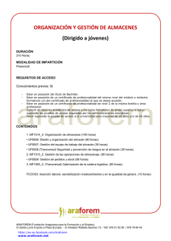 ORGANIZACI&Oacute;N Y GESTI&Oacute;N DE ALMACENES (Dirigido