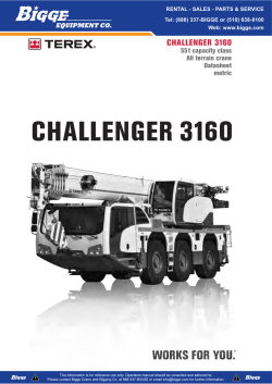 CHALLENGER 3160 - Bigge Crane and Rigging