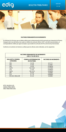 FACTORES PERMANENTES DE INCREMENTO Se