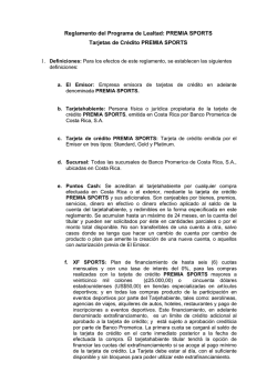 Reglamento del Programa de Lealtad: PREMIA