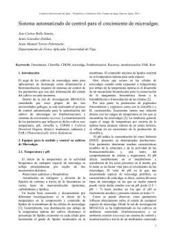 Sistema automatizado de control para el crecimiento de microalgas.