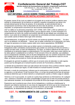 informa conflicio colectivo trabajadores fines de semana
