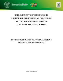 Reflexiones y Consideraciones - Acreditaci&oacute;n