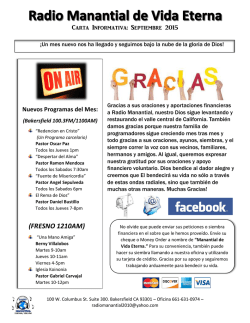 (FRESNO 1210AM) - Radio Manantial de Vida Eterna 100.3 FM