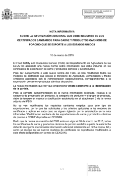 EEUU Nota informativa informaci&oacute;n adicional certificados