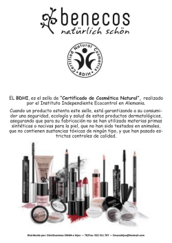 EL BDHI, es el sello de &ldquo;Certificado de Cosm&eacute;tica Natural