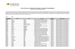 Lista de Marcas y Modelos de Equipos y Aparatos Homologados