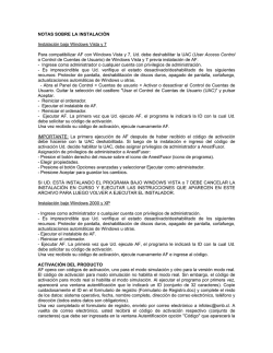 Notas sobre la Instalaci&oacute;n