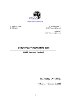 OBJETIVOS Y PROYECTOS 2015
