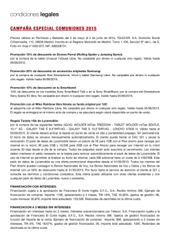 Condiciones legales de la campa&ntilde;a Comuniones