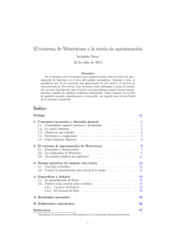 El teorema de Weierstrass y la teor&acute;ıa de aproximaci&oacute;n