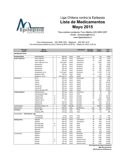 Lista de Medicamentos Mayo 2015 - Liga Chilena contra la Epilepsia