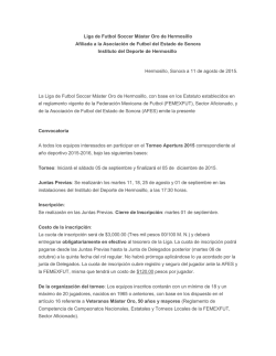 Liga de Futbol Soccer M&aacute;ster Oro de Hermosillo Afiliada a la