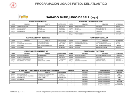 PROGRAMACION LIGA DE FUTBOL DEL ATLANTICO