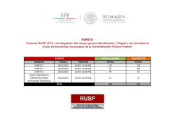 EVENTO &ldquo;Avances RUSP 2015 y la integraci&oacute;n del campo para la