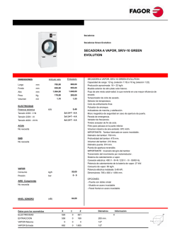 secadora a vapor, sr/v-10 green evolution