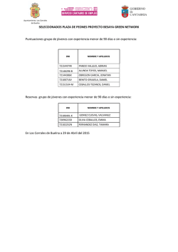 candidatos seleccionados y reservas plazas de peones proyecto